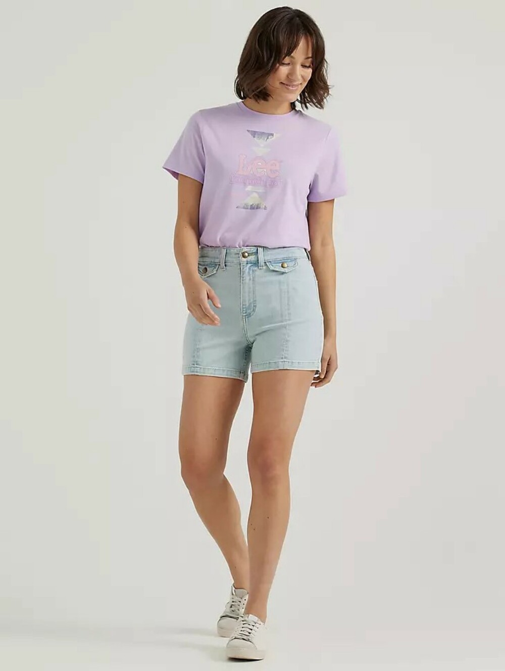 Lee Light Wash High-Rise Jean Shorts